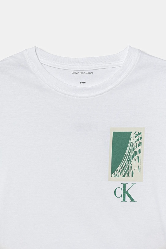 Bavlněné tričko Calvin Klein Jeans bílá IB0IB02532.9BYA