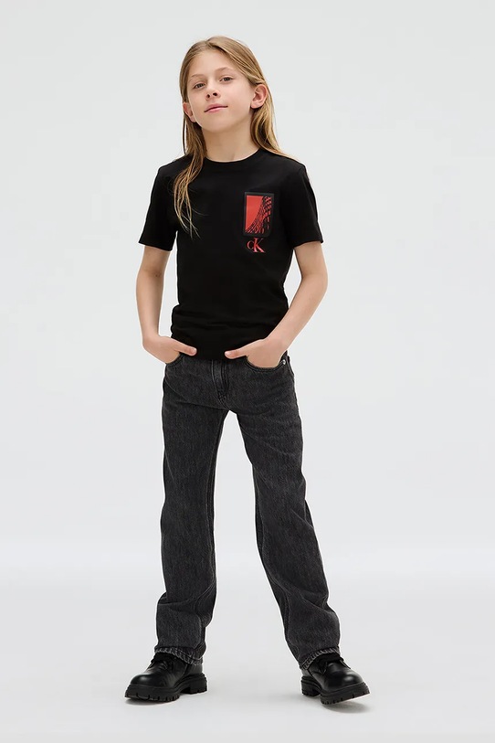 Bavlněné tričko Calvin Klein Jeans IB0IB02532.9BYA černá