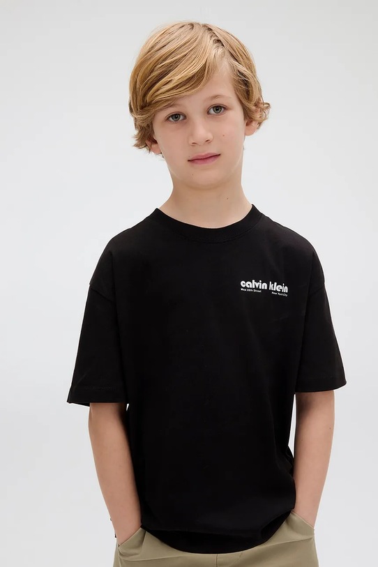 Παιδικό βαμβακερό μπλουζάκι Calvin Klein Jeans IB0IB02543.9BYA