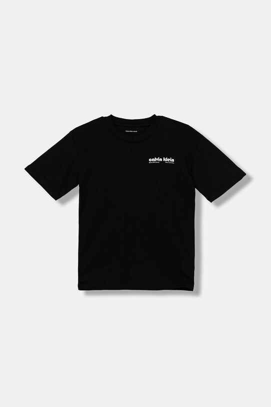 Chłopiec Calvin Klein Jeans t-shirt bawełniany dziecięcy IB0IB02543.9BYA czarny