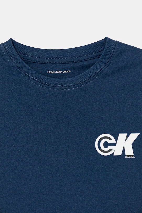 Παιδικό βαμβακερό μπλουζάκι Calvin Klein Jeans μπλε IB0IB02544.9BYA
