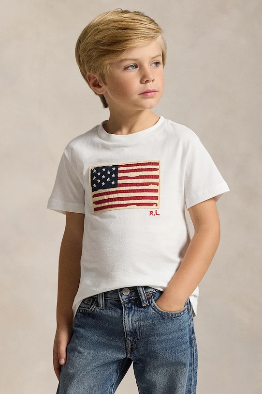 Detské bavlnené tričko Polo Ralph Lauren bavlna biela 322843794004