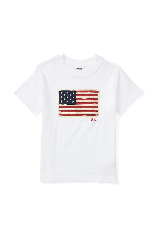 Дитяча бавовняна футболка Polo Ralph Lauren аплікація білий 322843794004