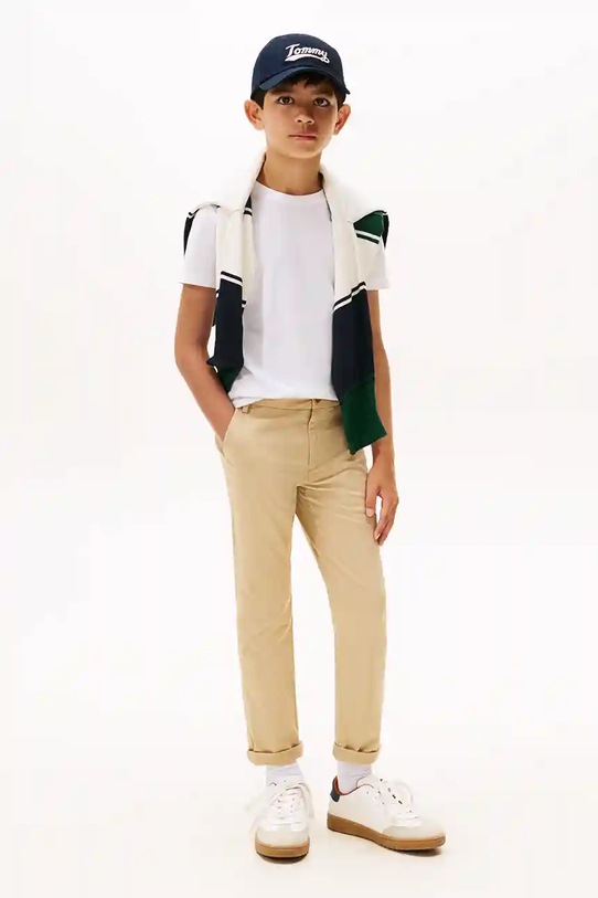 Детская хлопковая футболка Tommy Hilfiger KB0KB06879.128.176.9BYA белый