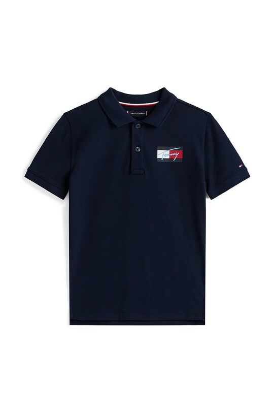 Tommy Hilfiger polo bawełniane dziecięce KB0KB09711.9BYA granatowy AW25