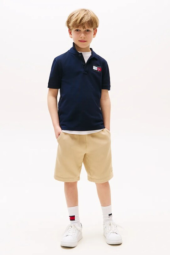 Chłopiec Tommy Hilfiger polo bawełniane dziecięce KB0KB09711.9BYA granatowy