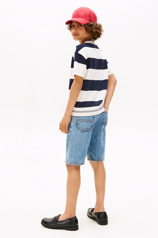 Tommy Hilfiger t-shirt bawełniany dziecięcy granatowy KB0KB09809.116.122.9BYA