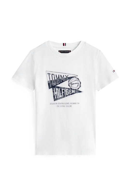 Дитяча бавовняна футболка Tommy Hilfiger KB0KB09719.86.122.9BYA білий AW25