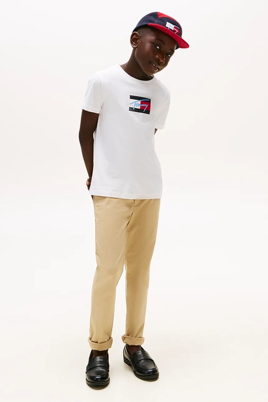 Chłopiec Tommy Hilfiger t-shirt KB0KB09725.86.122.9BYA biały