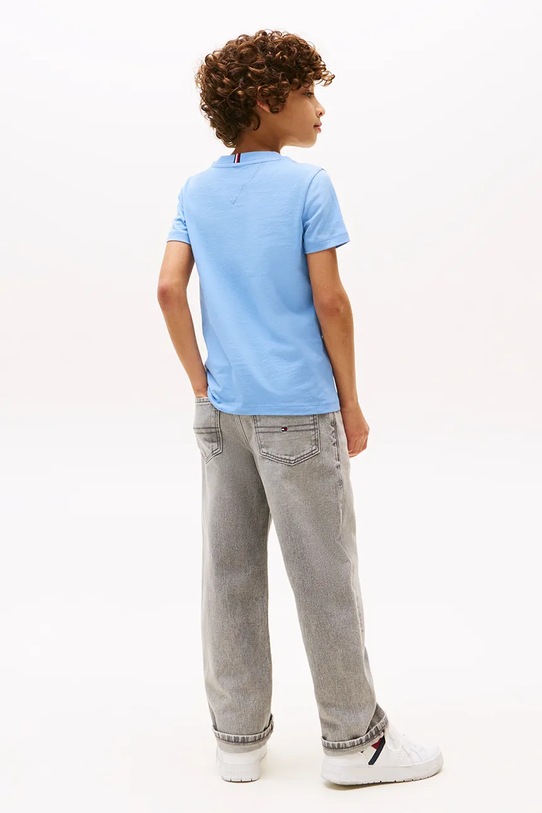 Tommy Hilfiger t-shirt bawełniany dziecięcy niebieski KB0KB09725.128.176.9BYA