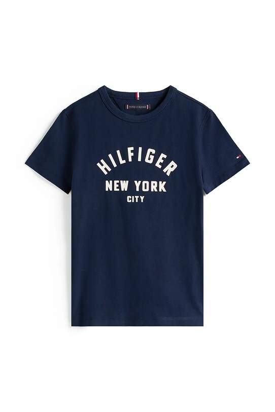 Tommy Hilfiger t-shirt bawełniany dziecięcy KB0KB09800.9BYA granatowy AW25
