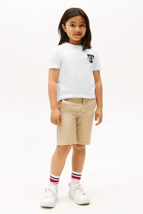 Хлопчик Дитяча бавовняна футболка Tommy Hilfiger KB0KB09868.9BYA білий