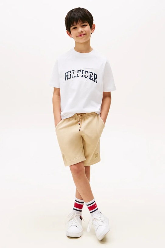 Chłopiec Tommy Hilfiger t-shirt bawełniany dziecięcy KB0KB09726.128.176.9BYA biały