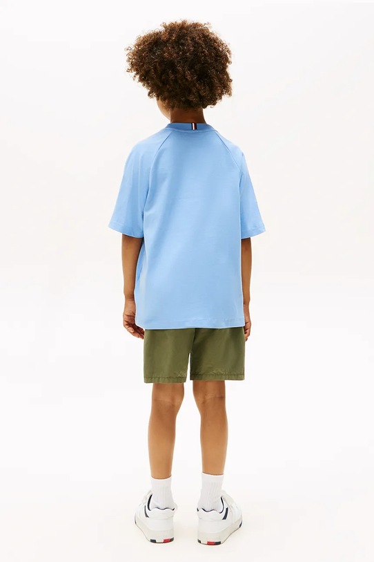 Tommy Hilfiger t-shirt bawełniany dziecięcy niebieski KB0KB09726.128.176.9BYA