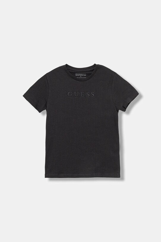 Дитяча бавовняна футболка Guess аплікація чорний L4GI36.K8HM4.9BYA