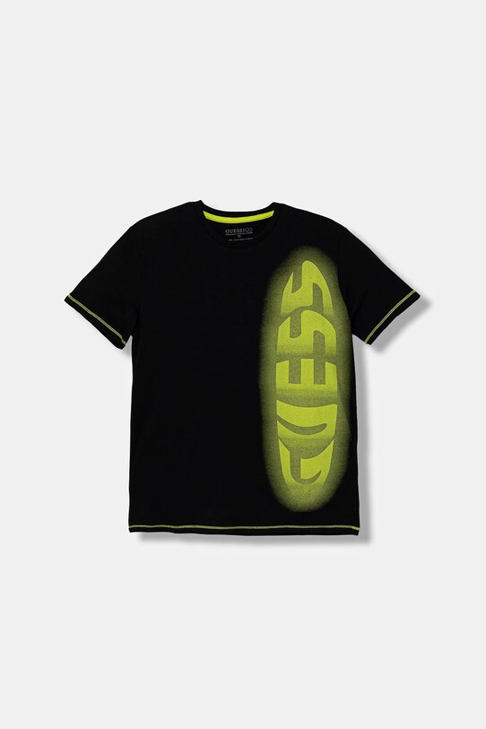 Guess t-shirt bawełniany dziecięcy nadruk czarny L5YI03.K8HM4.9BYA