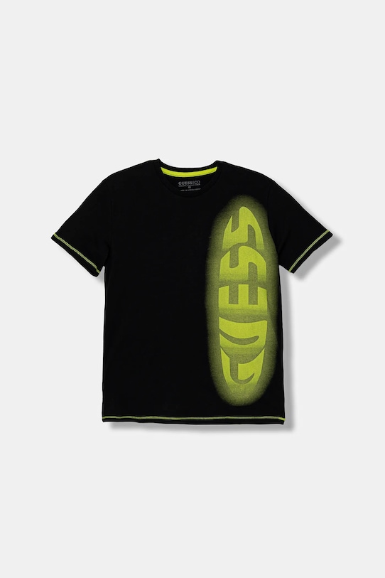 Guess t-shirt bawełniany dziecięcy nadruk czarny L5YI03.K8HM4.9BYA