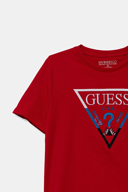 Chłopiec Guess t-shirt bawełniany dziecięcy L5YI07.K8HM4.9BYA czerwony