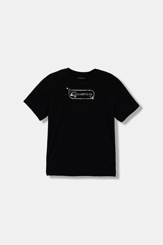 Guess t-shirt bawełniany dziecięcy nadruk czarny L5YI08.K8HM4.9BYA