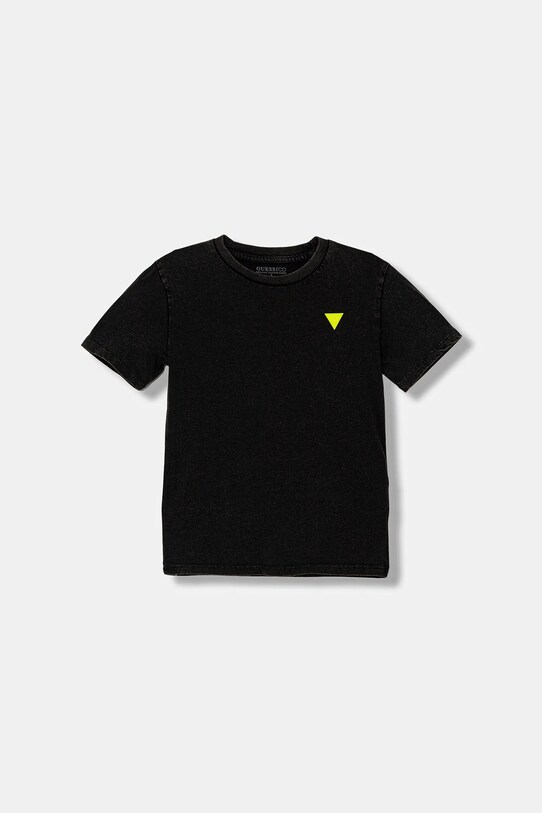 Guess t-shirt bawełniany dziecięcy bawełna czarny L5YI12.K8HM4.9BYA