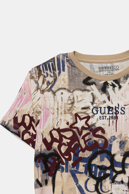 Chłopiec Guess t-shirt bawełniany dziecięcy L5YI19.K8HM4.9BYA niebieski