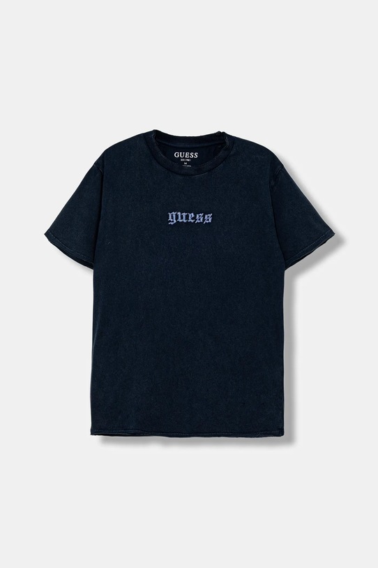 Guess t-shirt bawełniany dziecięcy aplikacja granatowy L5YI20.K8HM4.9BYA