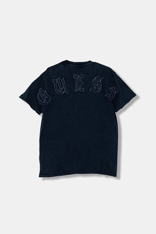 Guess t-shirt bawełniany dziecięcy L5YI20.K8HM4.9BYA granatowy AW25