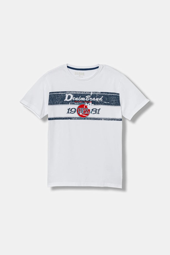Guess t-shirt bawełniany dziecięcy nadruk biały L5YI22.K8HM4.9BYA