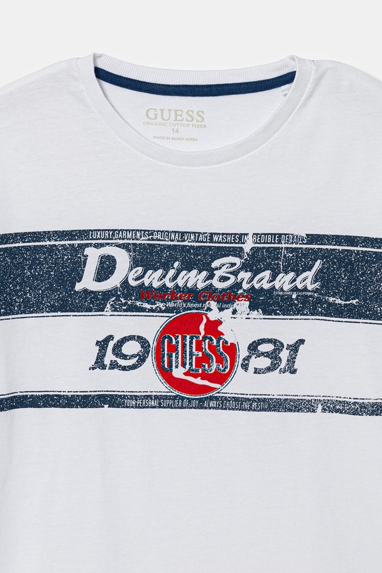 Chłopiec Guess t-shirt bawełniany dziecięcy L5YI22.K8HM4.9BYA biały