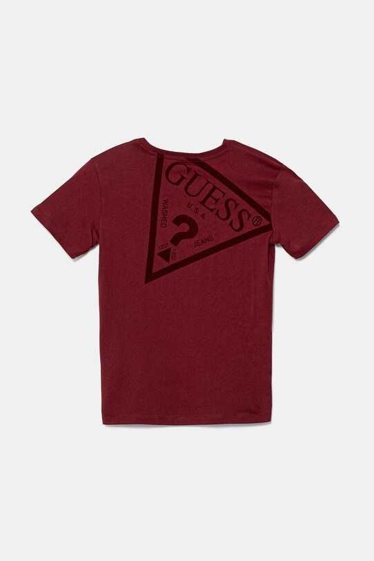 Guess tricou de bumbac pentru copii L5YI39.K8HM4.9BYA burgundia AW25