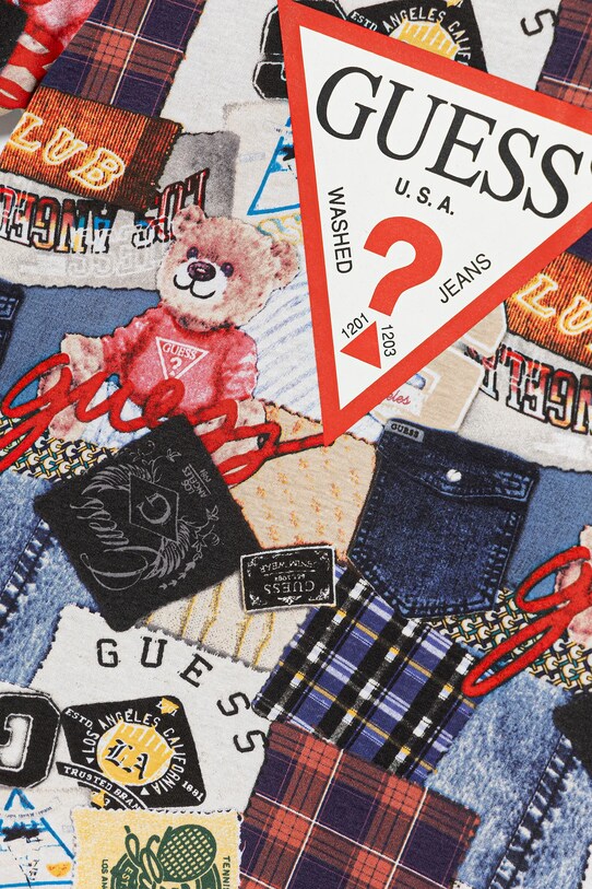 Chłopiec Guess t-shirt bawełniany dziecięcy N5YI04.K8HM4.9BYA granatowy