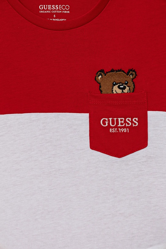 Chłopiec Guess t-shirt bawełniany dziecięcy N5YI11.K8HM4.9BYA czerwony