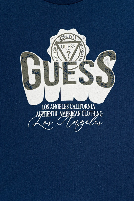 Chłopiec Guess longsleeve bawełniany dziecięcy N5YI13.K8HM0.9BYA niebieski
