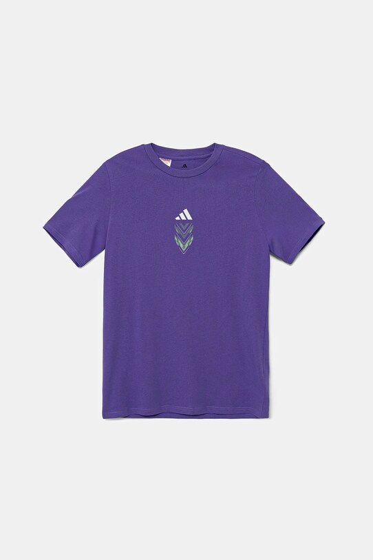 adidas Performance tricou de bumbac pentru copii print violet JM8941
