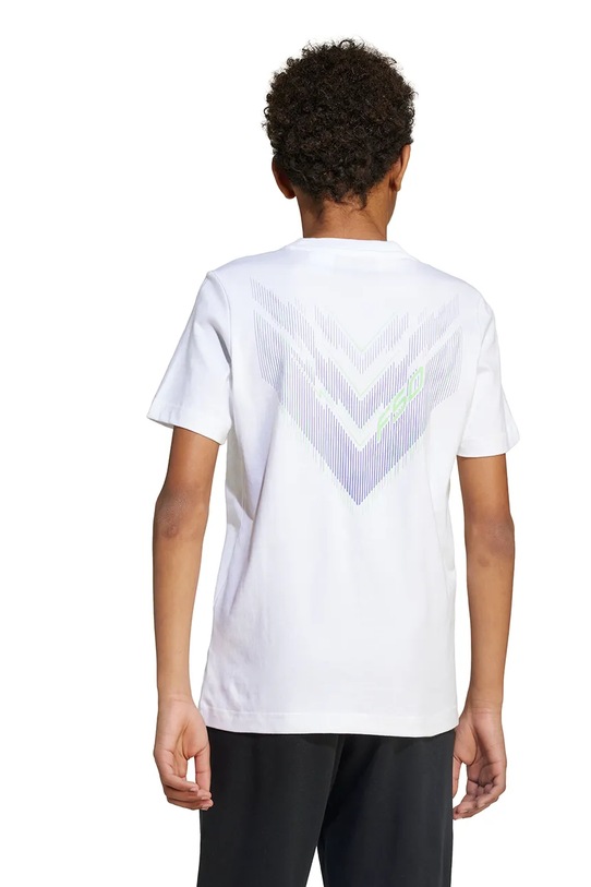 Detské bavlnené tričko adidas Performance JM8942 biela