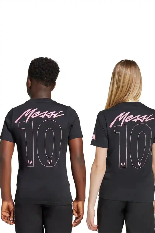 Дитяча бавовняна футболка adidas Performance MESSI JM8950 чорний