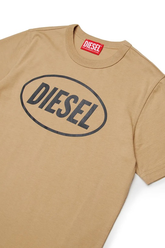 Αγορίστικα Παιδικό βαμβακερό μπλουζάκι Diesel TUNDRA T-SHIRT J02464 μπεζ