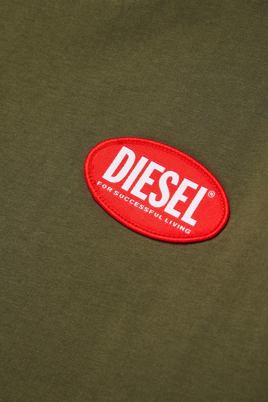 Παιδικό βαμβακερό μπλουζάκι Diesel TPATCH OVER T-SHIRT πράσινο J02469