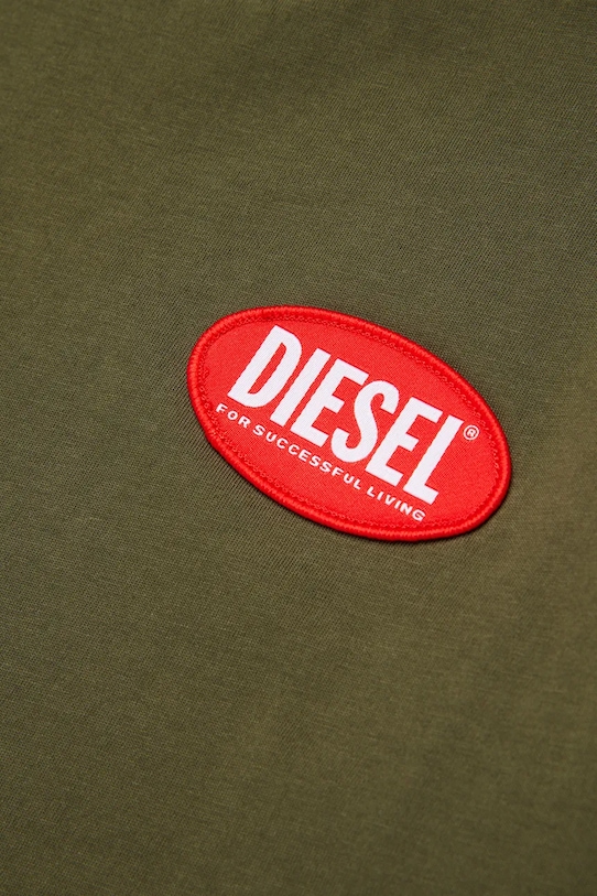 Детская хлопковая футболка Diesel TPATCH OVER T-SHIRT зелёный J02469