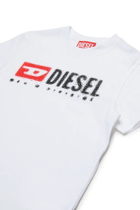 Chłopiec Diesel t-shirt bawełniany dziecięcy TADJUSTK14 T-SHIRT J02475 biały