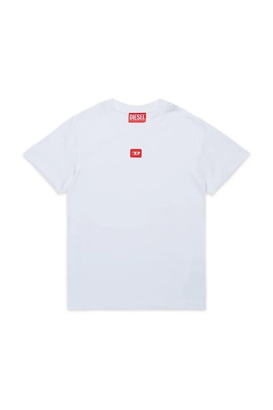 Diesel t-shirt bawełniany dziecięcy TXDIEGO T-SHIRT aplikacja biały J02501