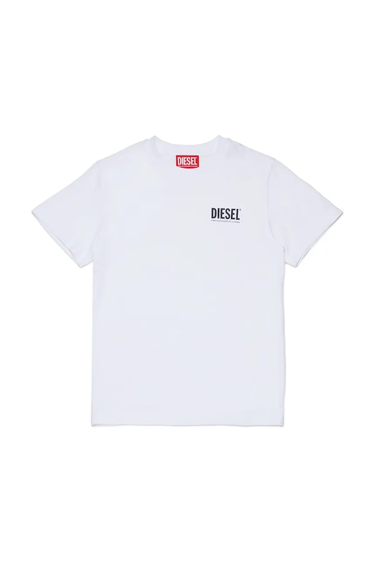 Дитяча бавовняна футболка Diesel UTILLO UW T-SHIRT з еластаном білий J02504