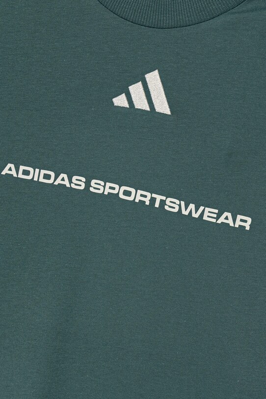Chłopiec adidas t-shirt bawełniany dziecięcy KC5383 turkusowy