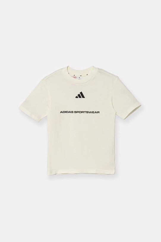 adidas t-shirt in cotone per bambini sovrastampa bianco KC5385