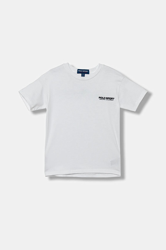 Παιδικό βαμβακερό μπλουζάκι Polo Ralph Lauren στρογγυλό λευκό 323P01532002
