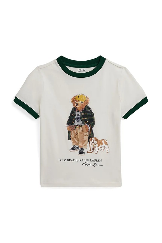 Παιδικό βαμβακερό μπλουζάκι Polo Ralph Lauren 322979494001 μπεζ AW25