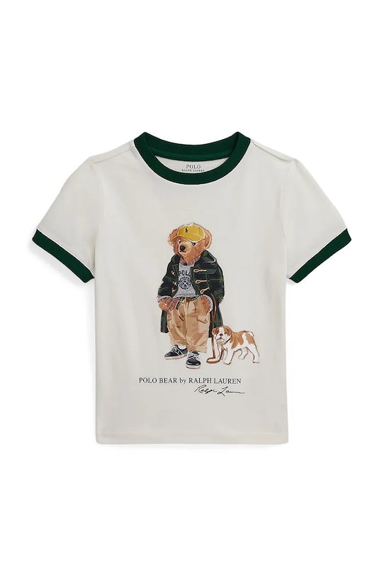 Дитяча бавовняна футболка Polo Ralph Lauren 322979494001 бежевий AW25