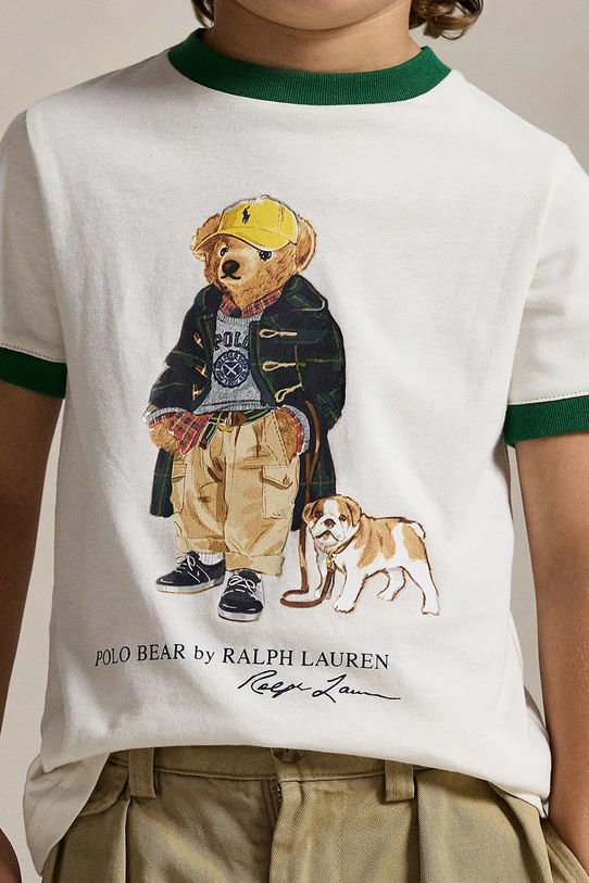 Παιδικό βαμβακερό μπλουζάκι Polo Ralph Lauren 322979494001 μπεζ