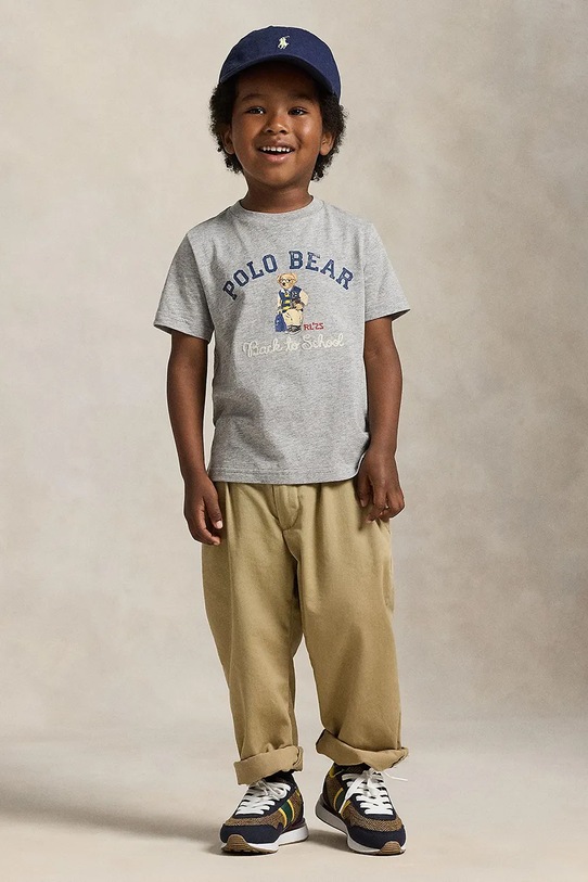 Βαμβακερό μπλουζάκι Polo Ralph Lauren γκρί 322981178001