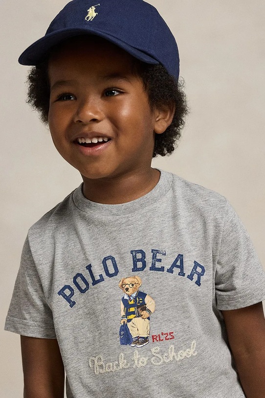 Βαμβακερό μπλουζάκι Polo Ralph Lauren 322981178001 γκρί
